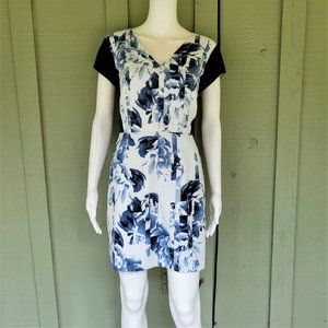 BANANA REPUBLIC Blue White Floral Dress 10